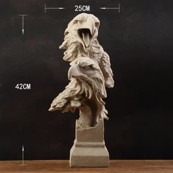 Deer Elephant lion horse Head Animal Resin Sculpture Home Decoration Accessories  Room Decor Resin Animal Head Statue
