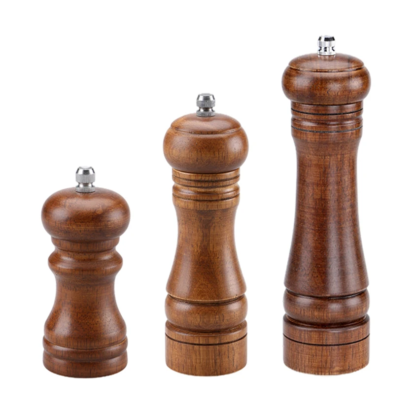 Мельница для соли и перца, мельница для перца из твердой древесины с сильной регулируемой Керамической мельницей