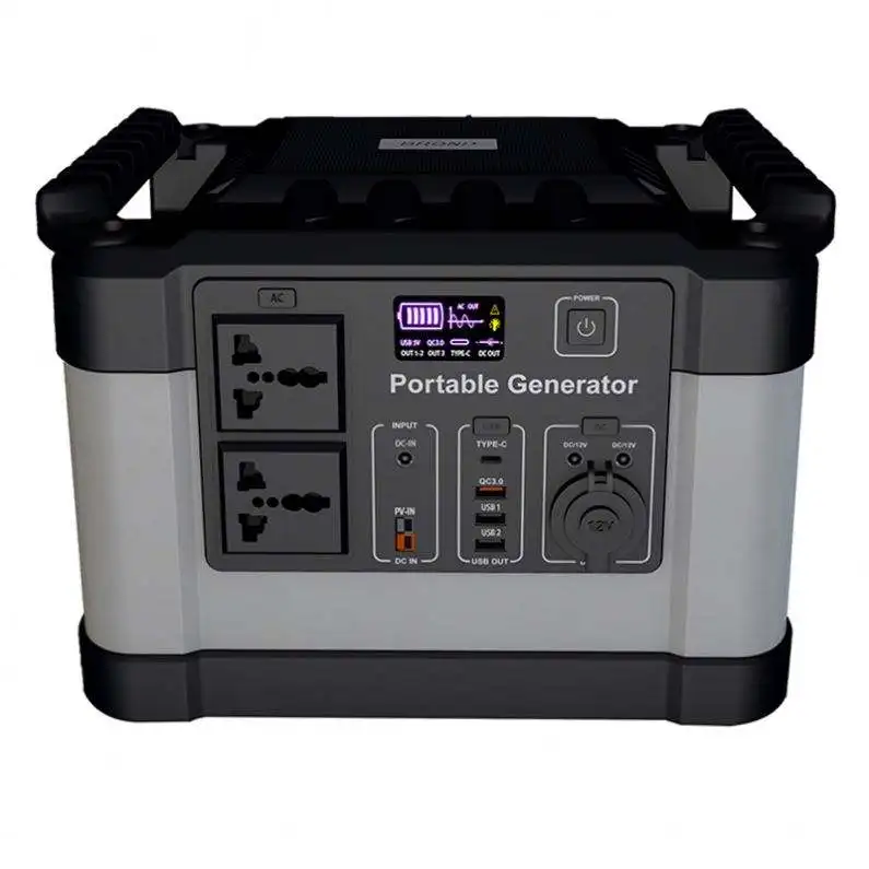 Multi function outdoor home emergency solar generator rechargeable power source 110v 220v portable power station 1000w