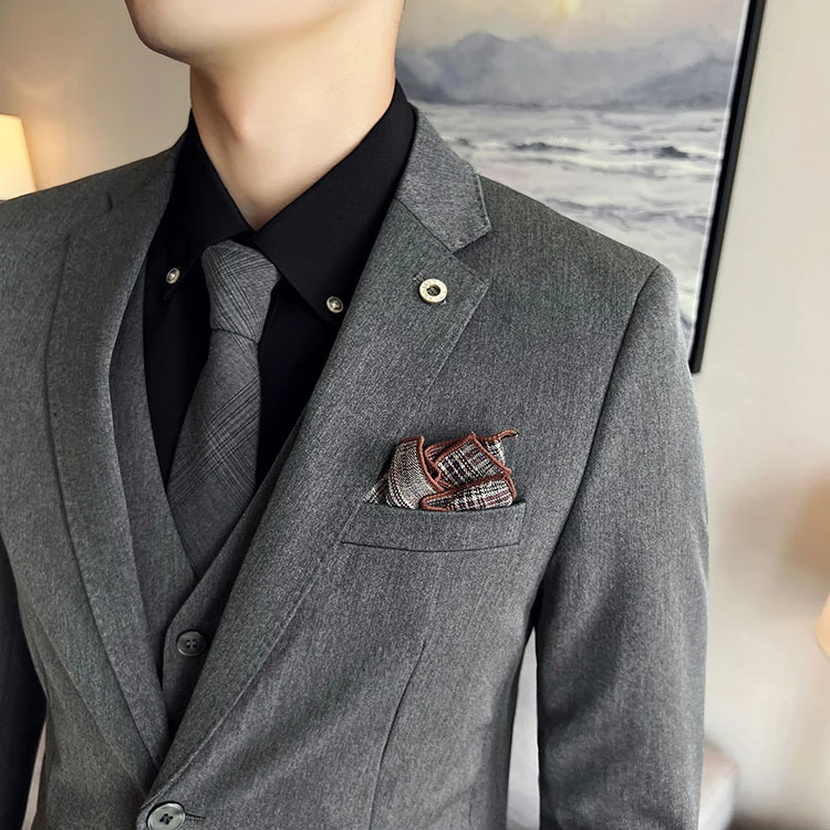 wholesale gentleman wedding 3 piece coat pant slim fit mens suits