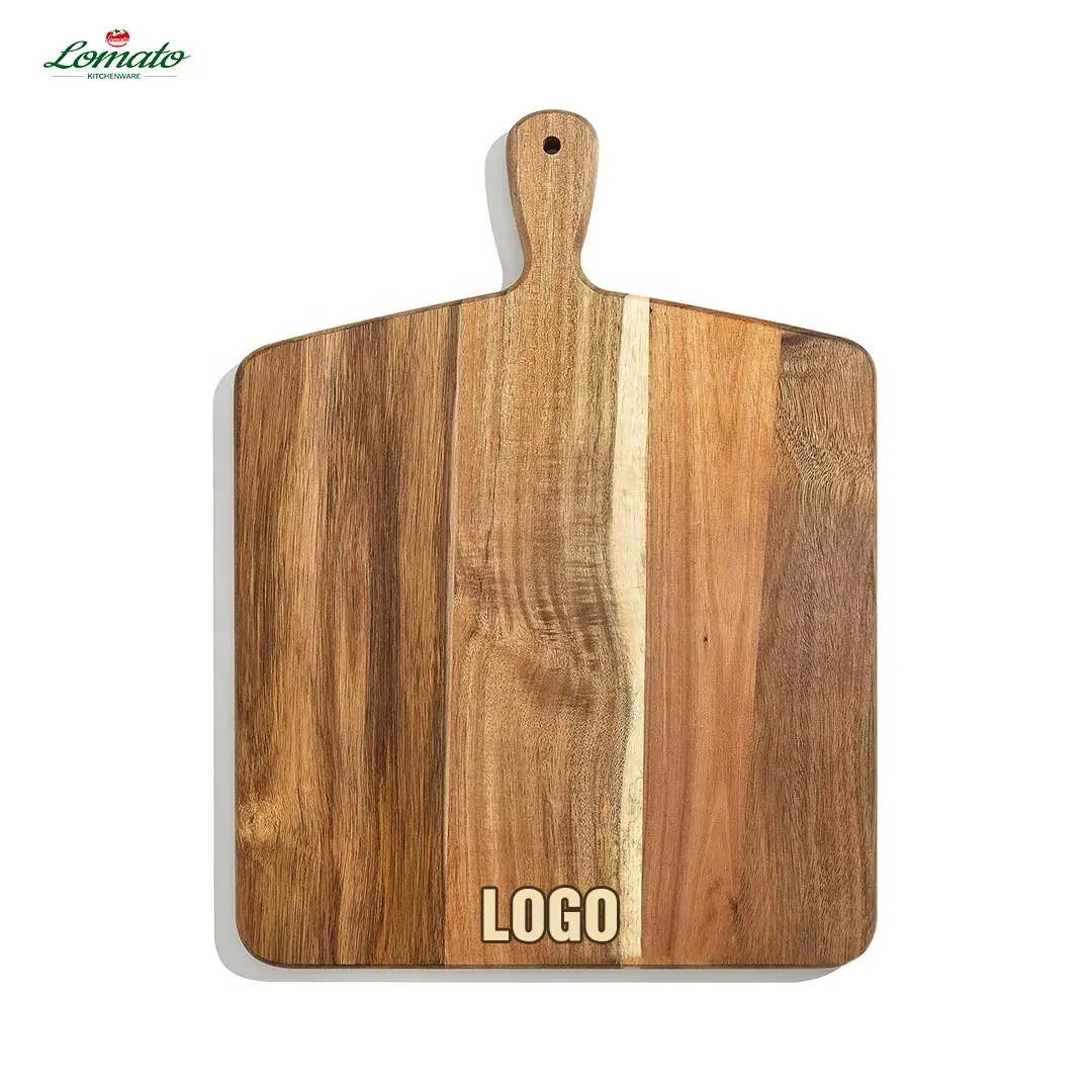 Best sell Low Moq wooden cutting board with logo 2024 high quality chinese acacia cutting board with handle