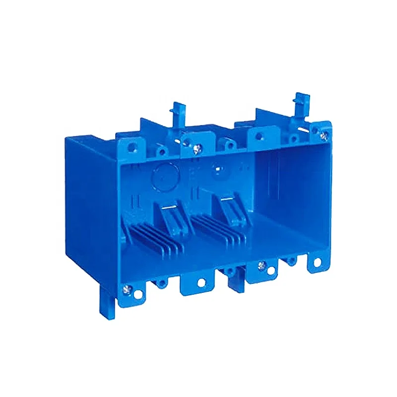 Shanghai Linsky American Wall Junction Box PVC Plastic Old Work 3 Gang Electrical Box Electric Switch Outlet Box