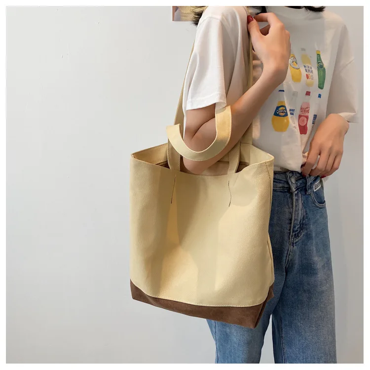 Fashion large capacity canvas tote bags ladies handbags sling casual,Classic designer cotton canvas purses handbags for women