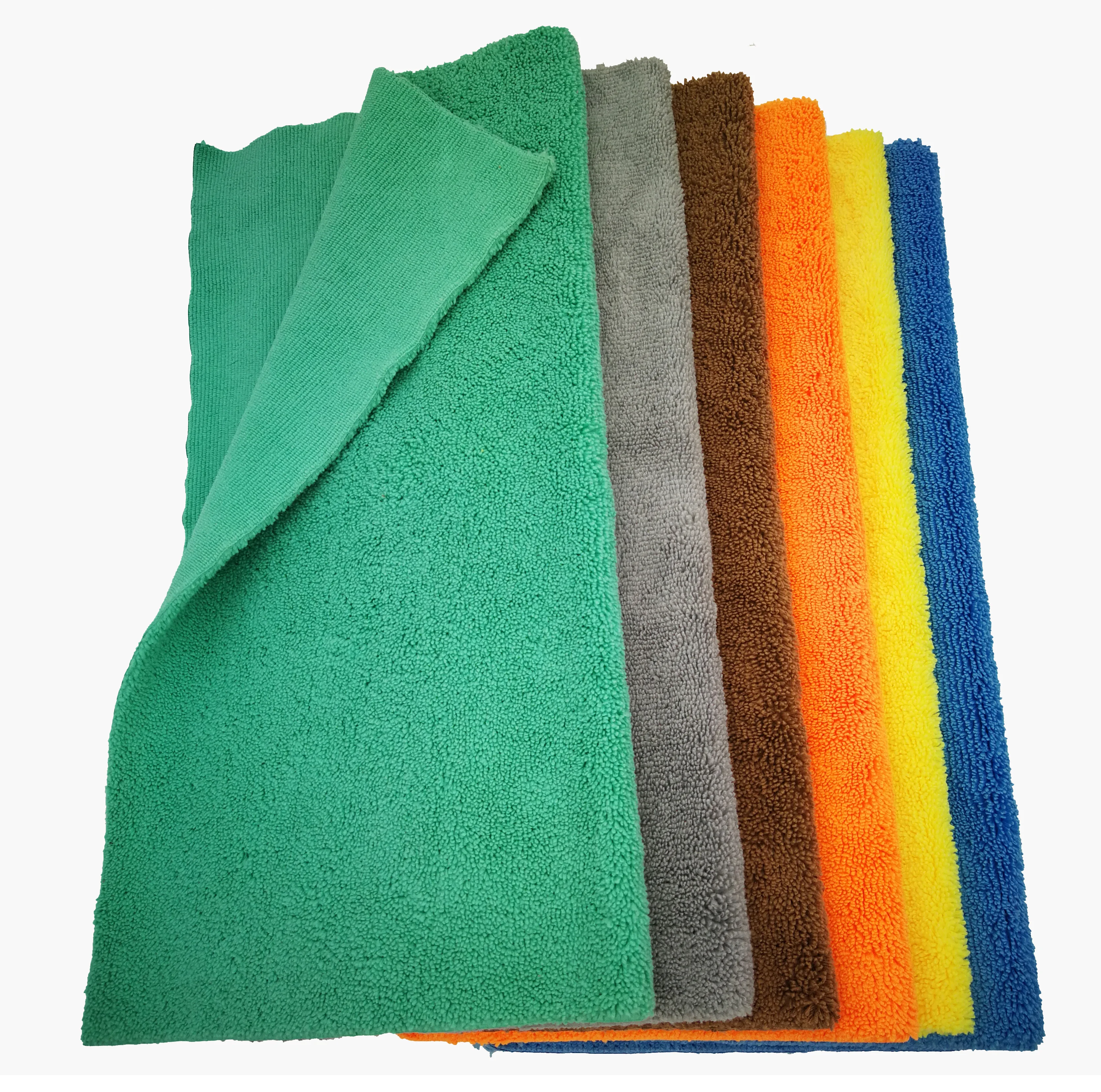 Оптовая продажа, 40x40 см, 400 г/м2, двойное полотенце из микрофибры