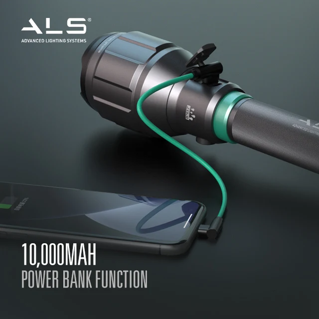 ALS 12000 lumens rechargeable LED powerful torch light super bright flashlight