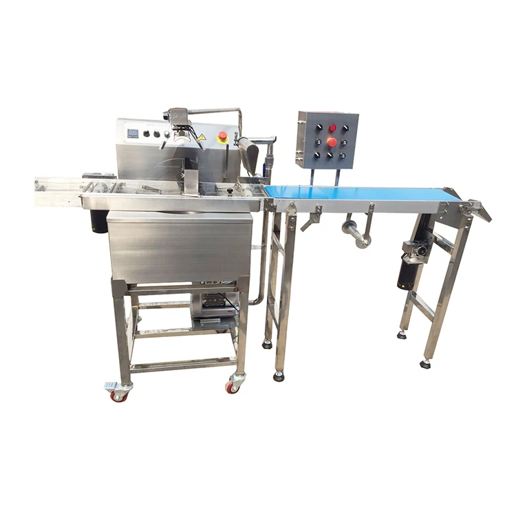 Industrial Chocolate Covering Enrobing Machine Automatic Table Chocolate Candy Coating Machine For Sale