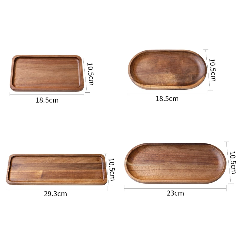 Serving Tray Oval Tea Tray Decorative Wood Plate Fruit Tray Vegetable Platter Home Bread Dessert Cake Plate Tableware