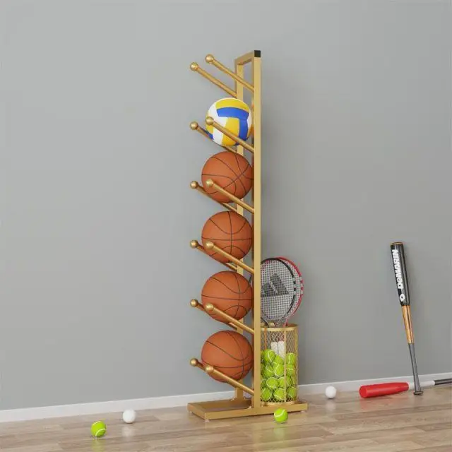 Basketball Stainless 5 Layer Store Shelf Stand Organizer Storage Display Gym Ball Rack
