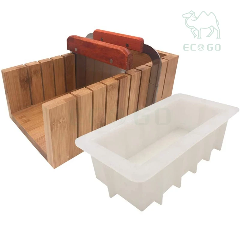 Premium Large Size Wooden Soap Loaf Cutting Mold and Soap Cutter Set Rectangle Silicone Mold Attractive Cutting Tool