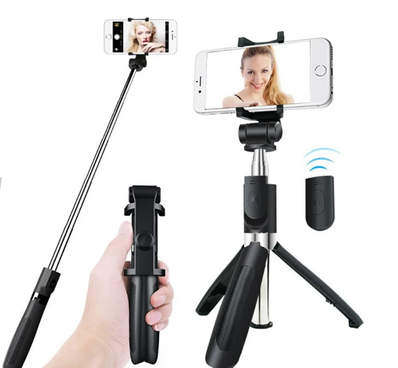 
Hot sale portable selfie stick tripod with remote controller for 4-6.5 inch smart phones iOS phone holder tripod 