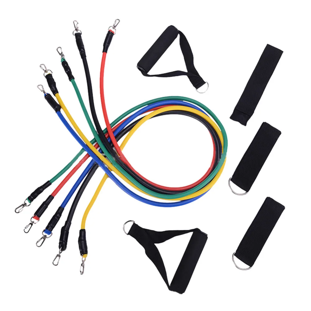 
Wholesale Fitness Exercise Resistance Tube Bands 11pcs/Set Gym Equipment Set 