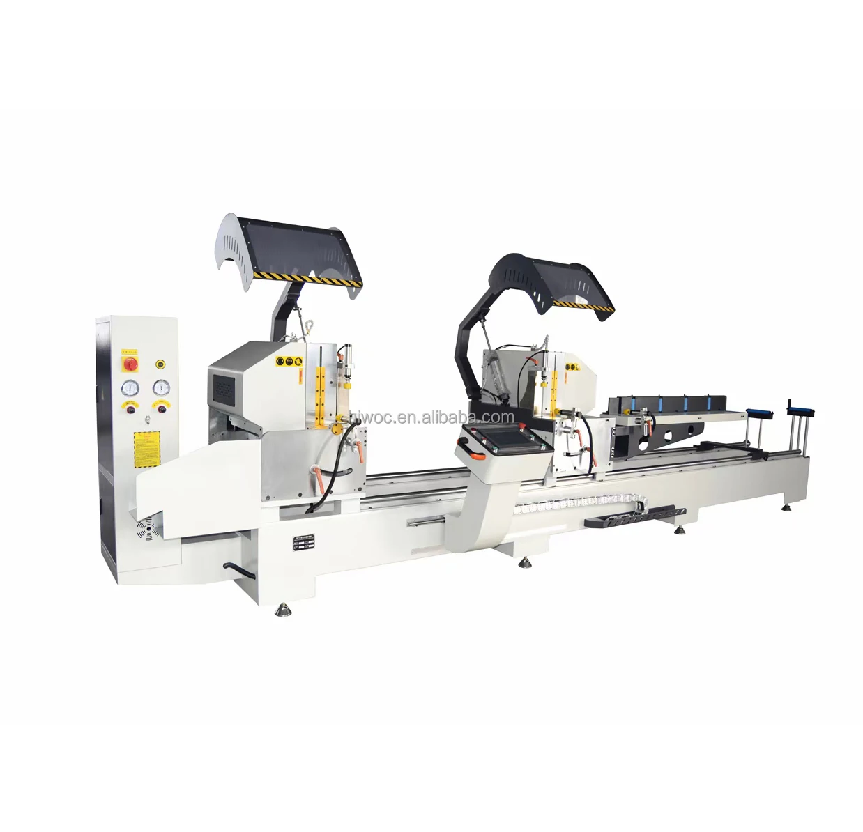 PLC контроля 2 head cnc алюминиевый профиль цифровая машина для резки под углом 45 градусов и 90 РАСПИЛОВОЧНЫЙ станок/ЧПУ станок