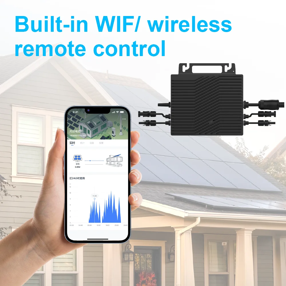Ac Solar Inverter Single Phase Micro-Inverter 12V On Grid Solar Micro Inverter 800W For Roof Mounting Solar Energy System