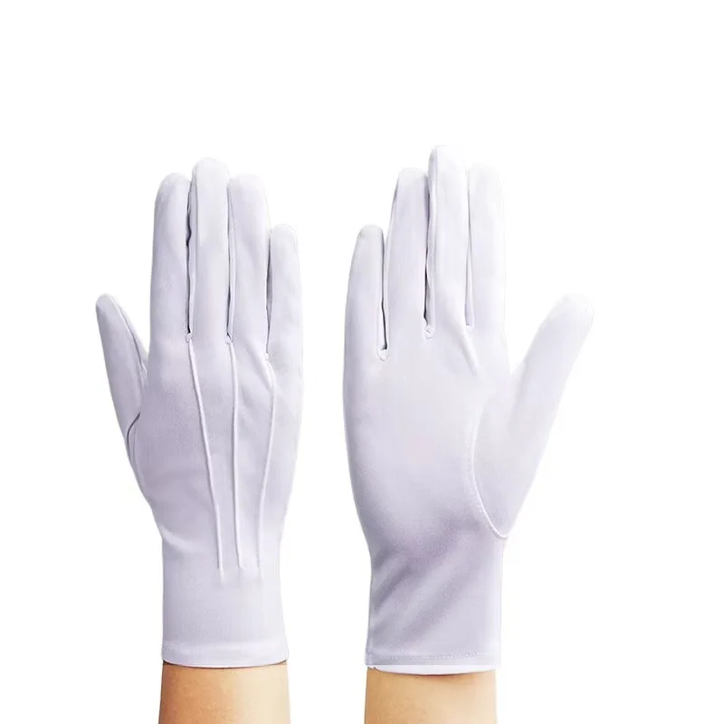 Впитывающий пот дышащие эластичные белые церемониальные перчатки