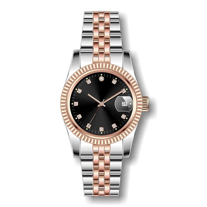New Charm Design Female Watches Stainless Steel Strap Wristwatch Quartz Clock For Women