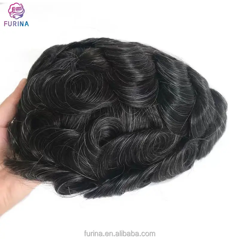 Remy 100% soft comfortable wholesale human hair toupee for man with thinning hair