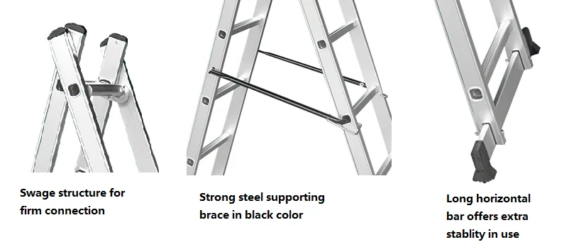 6 steps silver aluminium ladder frame scaffolding multi functional ladders for sale