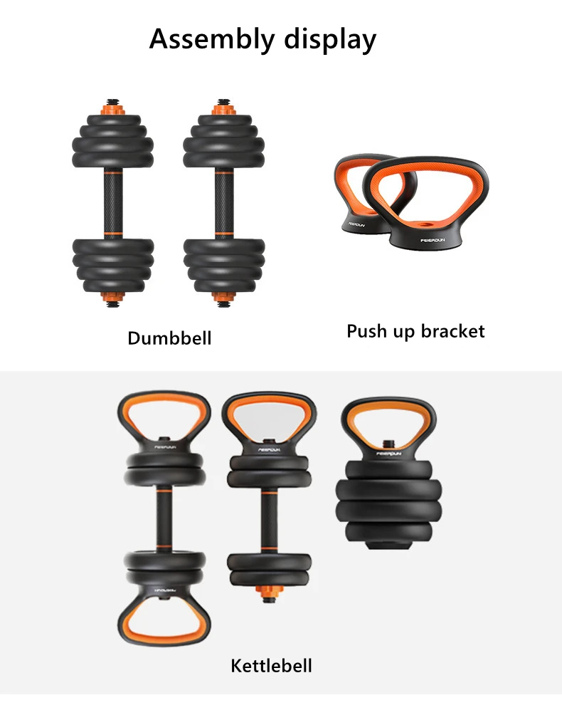 Dumbbell set Weight Plates Home Gym Workout Comfortable Barbell Kettlebell Dumbbell Equipment 10KG