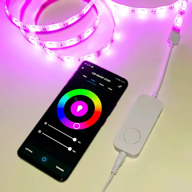 Лидер продаж 12 В 50 футов 15 м 5050 RGB музыкальная синхронизация меняющая цвет пульт дистанционного управления гибкая интеллектуальная светодиодная лента