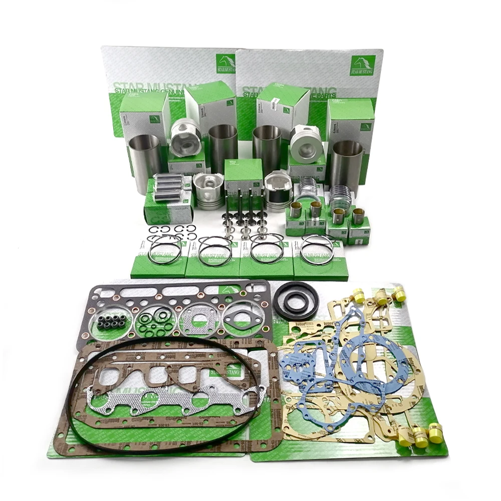 V1902 Cylinder Liner 15521-02310 Piston 17365-21120 Ring Valve Gasket Kit Bearing Bush For Kubota Engine Overhaul Parts Kit