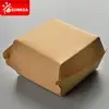 Paper clamshell burger hamburger box for hot and cold food