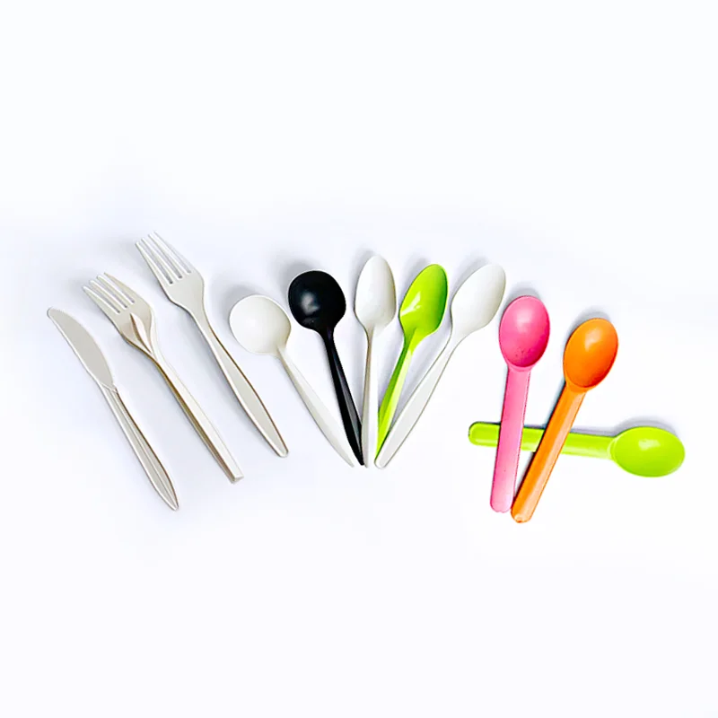 Food garde eco friendly nature corn starch biodegradable disposable one time use fork spoon