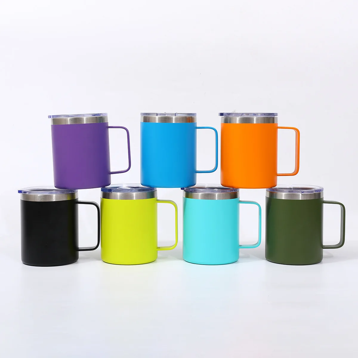 Madou 14oz Stainless Steel Vacuum Insulated Cup with Portable Handle High-Looking Plastic Spray Direct Drinking Office Business