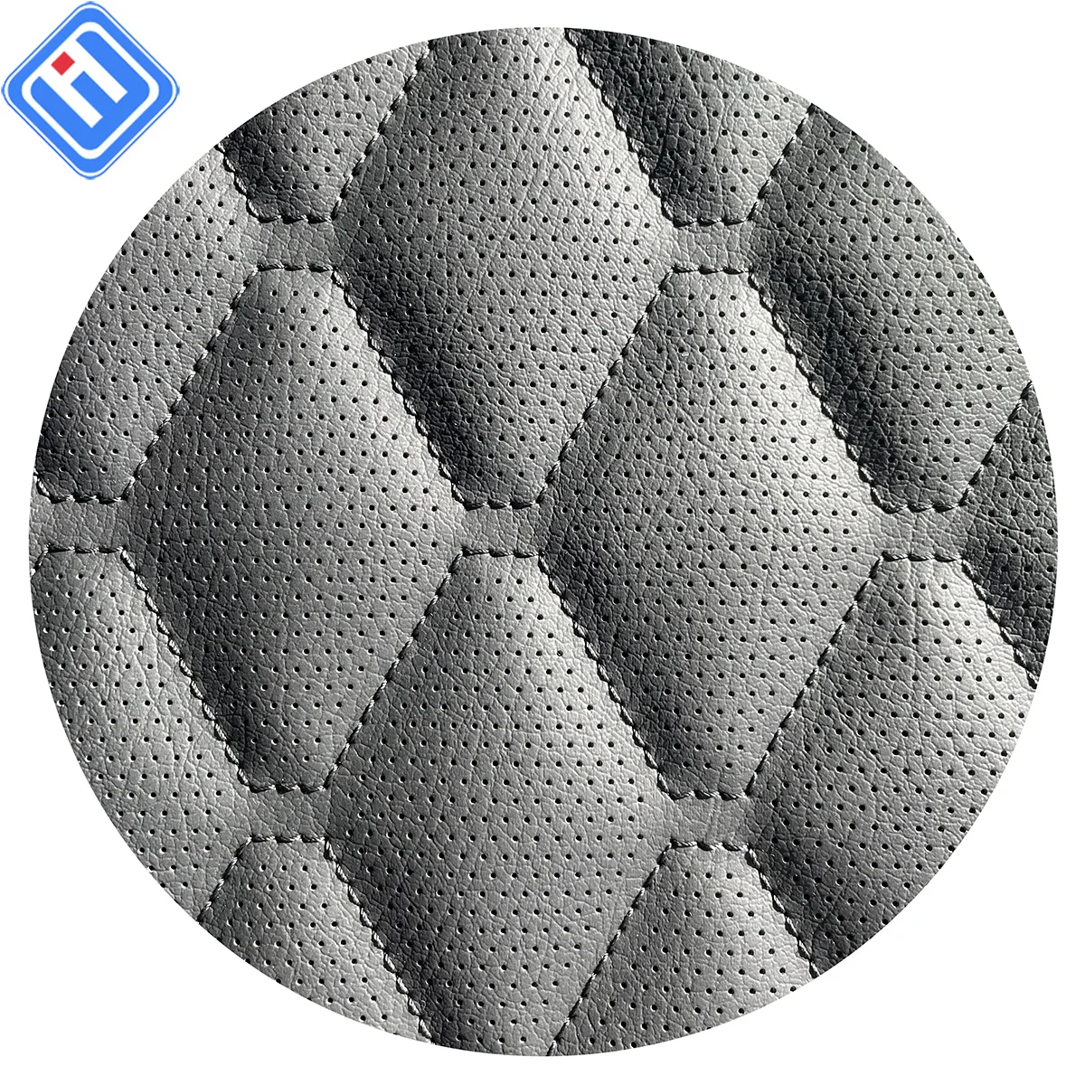 OEM 5MM/10MM Perforation Embroidery Quilted lozenge Stitching Microfiber Synthetic Leather Pieces Sheets For Car Seat Door