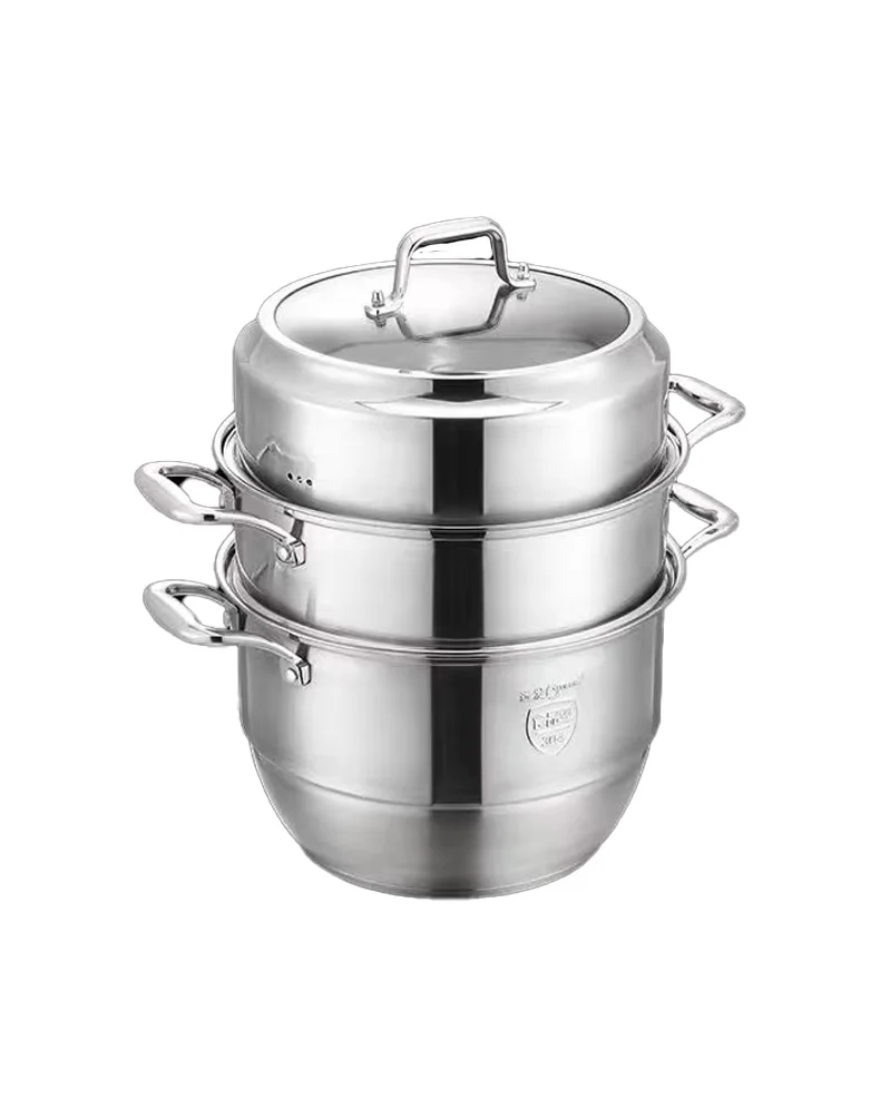 Yuanfa Youpai 304 Stainless Steel Double Bottom Steamer Durable and Multifunctional Tableware with Steel Handle