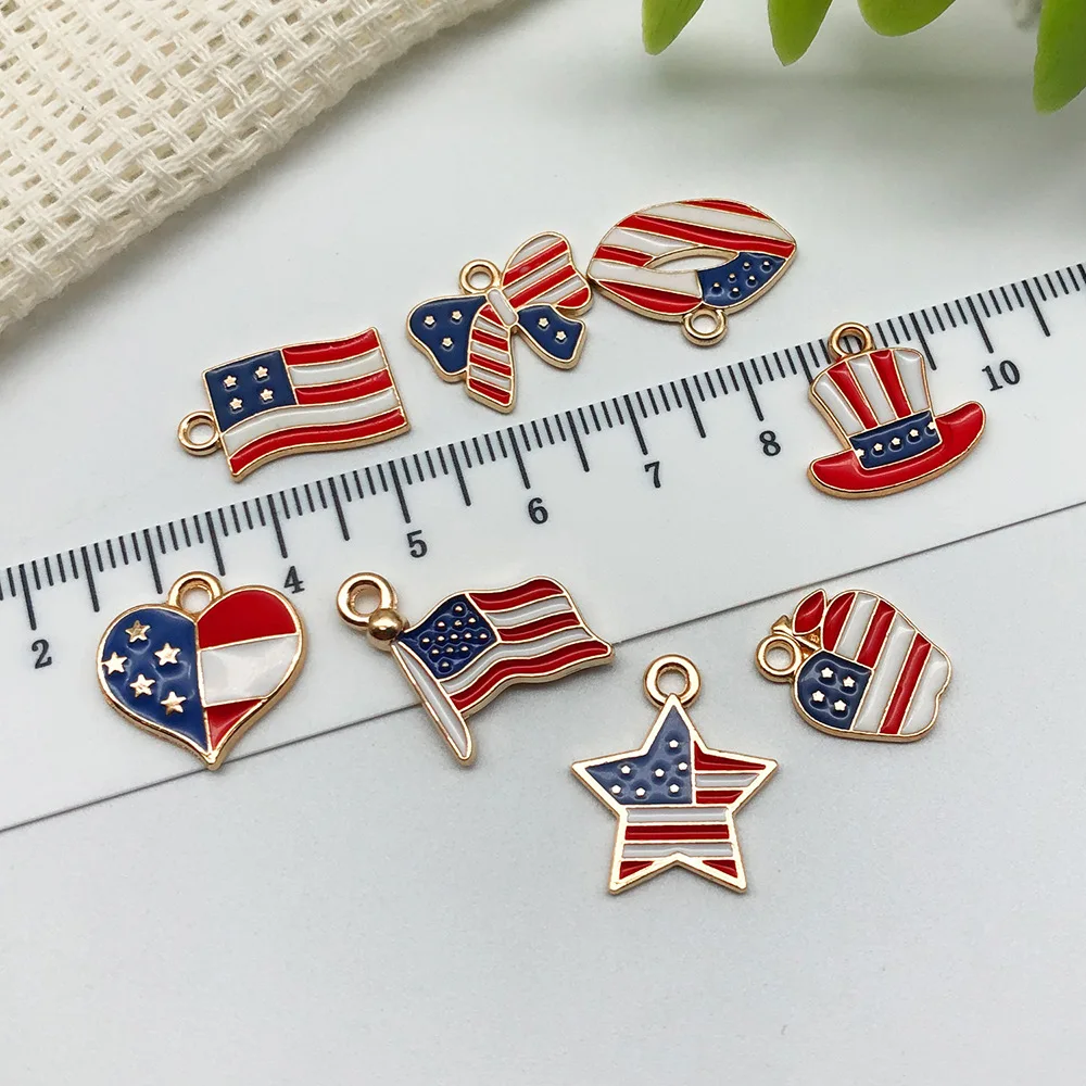День независимости флаг США кулон «DIY» серьги пентаграмма крест сплав масло капля из нержавеющей стали Камень Кристалл Ювелирные изделия основной