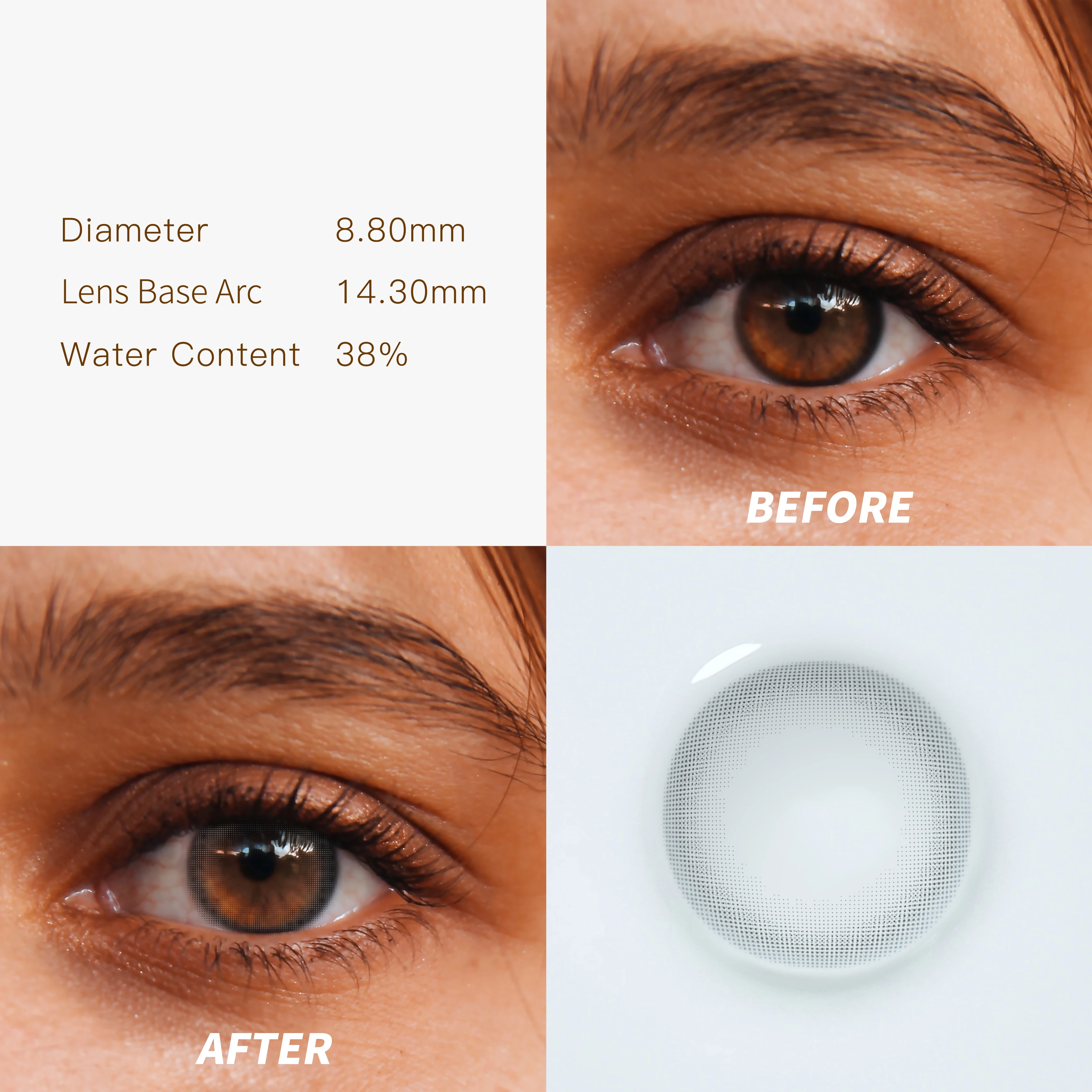 Eyes Myopia  One Pair Color Contact Lens,Beautiful Style 6 Monthly Disposable Colour Lenses Contact//