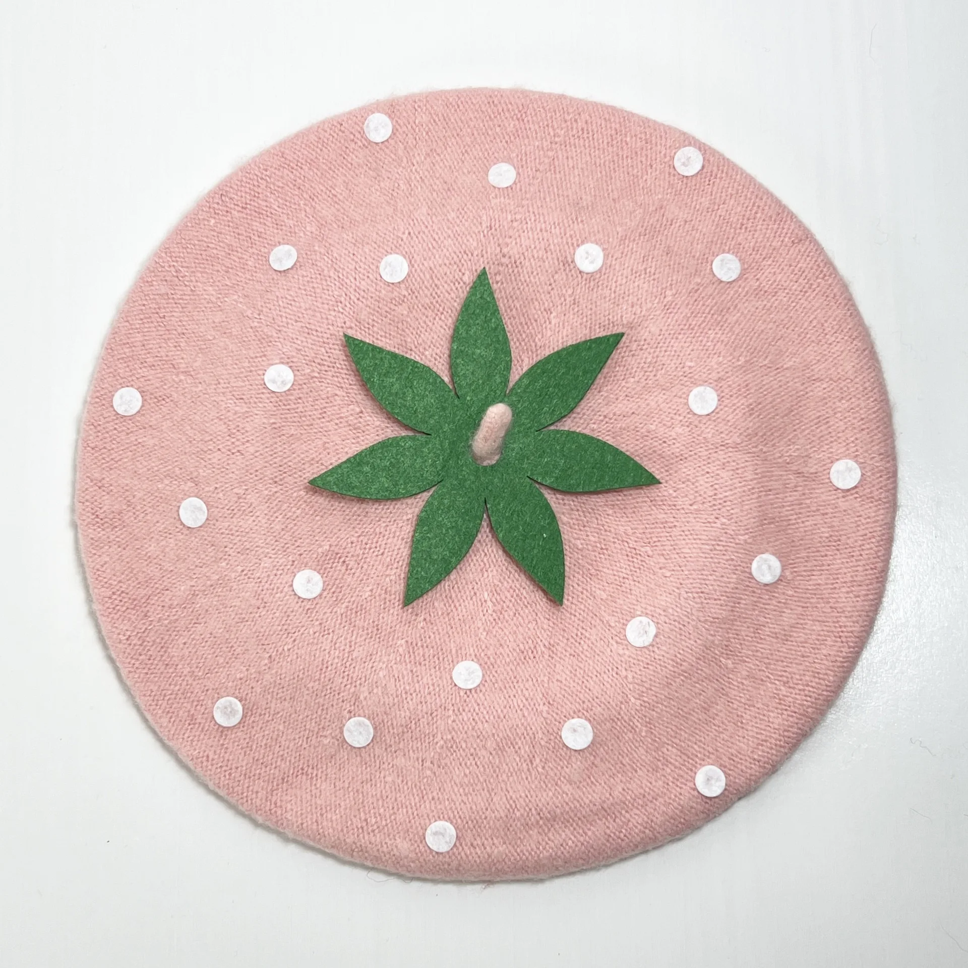 Mommy and Me Strawberry Beret Cap French Artist Beanies Cute Fruit Hat Birthday Gift Party Costume Accessory for Festival Decor