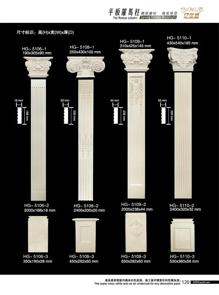 Beautiful Polyurethane foam PU Roman Column Mould Pillars for Decoration