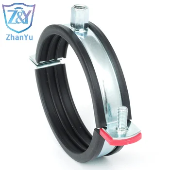 Factory price Heavy Duty Pipe Clamp With Rubber Reinforced Rib