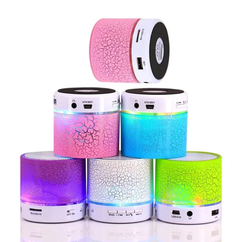 Wholesale Cheap Low Price A 9 Portable Mini Wireless Charger Speaker Colorful Blue Tooth BT Outdoor LED Small Speakers Wireless