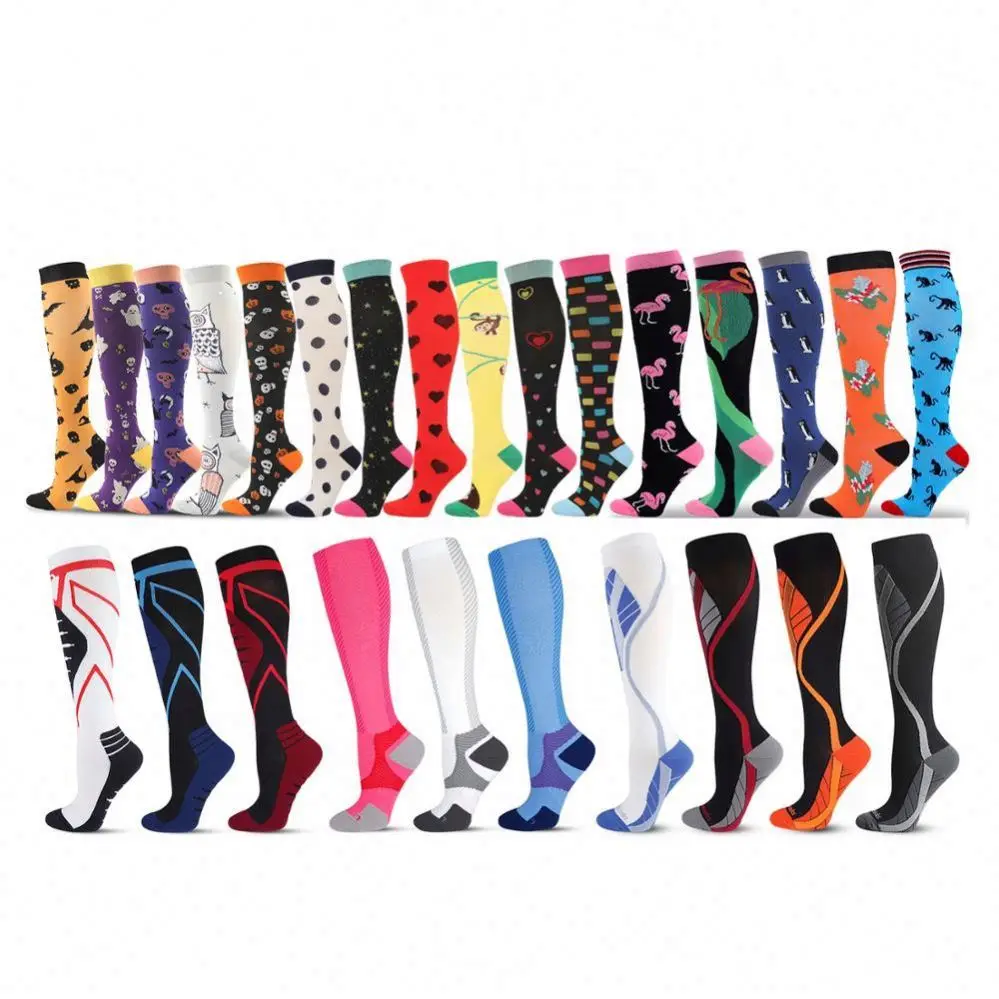 Compression Socks Fit For Sports Compression Stockings For Anti Fatigue Pain Relief Knee Prevent Varicose Cycling Socks Football