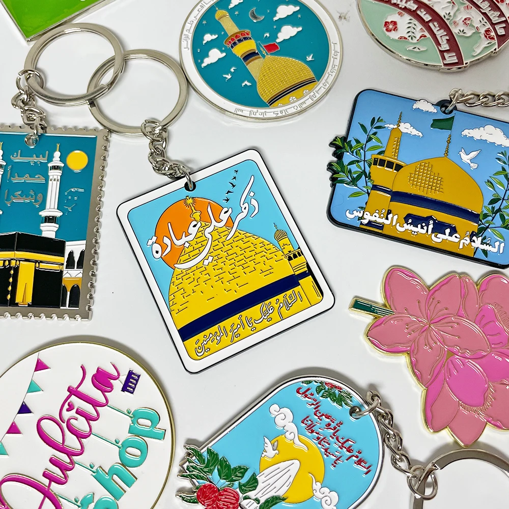 Keychain China Supplier Wholesale Custom Shape Souvenir Custom Made Enamel Round Shapesd Metal Keychain