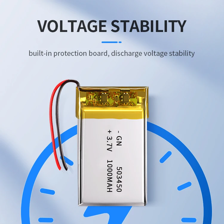 Wholesale 503450 lipo rechargeable battery 3.7v li-polymer battery 1000mah 503450 lithium polymer battery