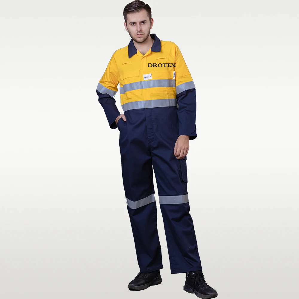 Quilted Cotton Nylon Anti Electric Arc Protective Fire Resistant Workwear Coverall Working Uniform