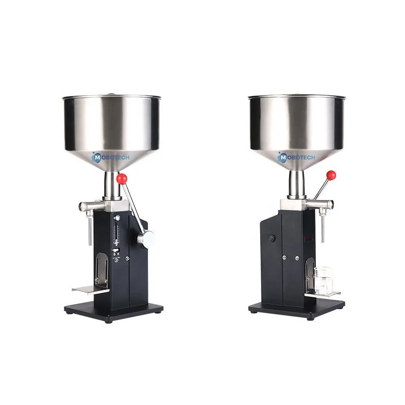 Black A03 Paste Liquid Dual Purpose Filling Machine Manual Stainless Steel Cosmetic Filling Machine Quantification With Scale