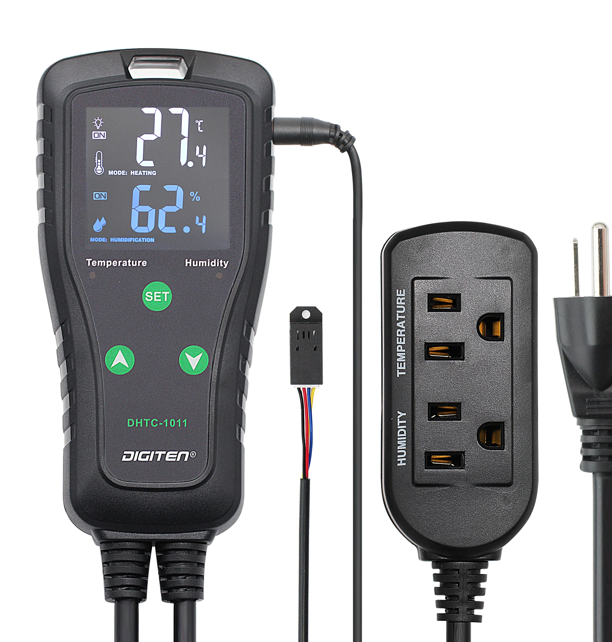 Digital 10A temperature and humidity controller for greenhouse home brewing reptile seeding grow tent
