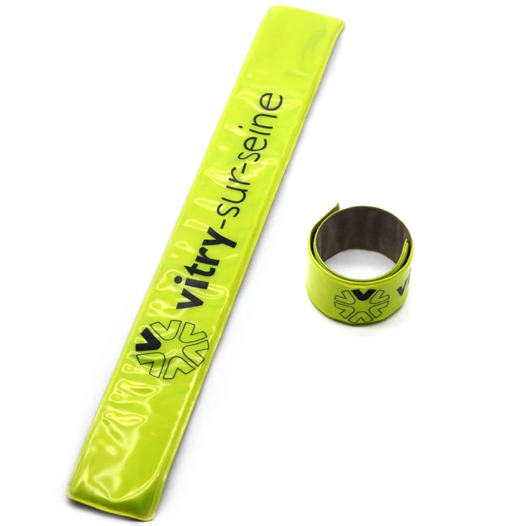 Wholesale Snap Silicone Sport Custom Slap Bracelet, Glow In Dark Reflective PVC Ruler Led Slap Bracelet