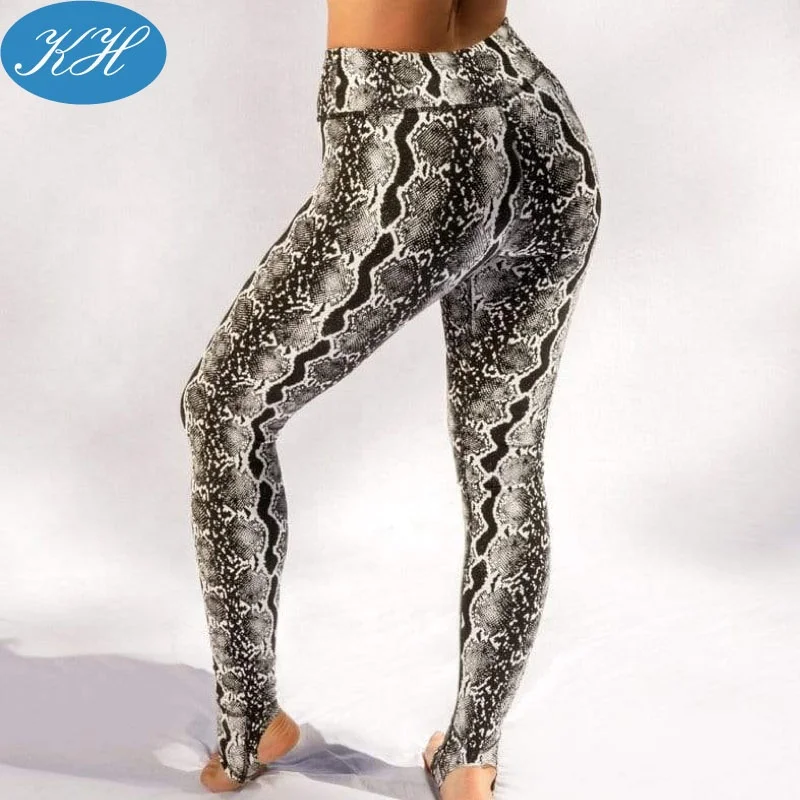 Custom Snake Print Pole Dancing Leggings Recycled Fabric Anti Slip Grip Sticky Pole Pants