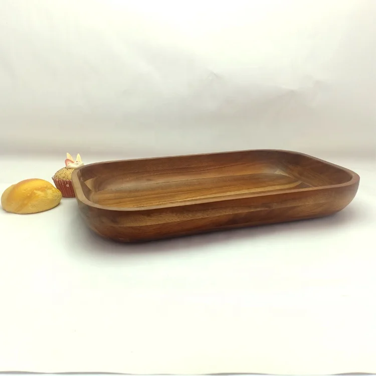 Rustic Serving Platter Wooden Shallow Dishes Oval Shaped Wood Plates Wooden Serving Trays