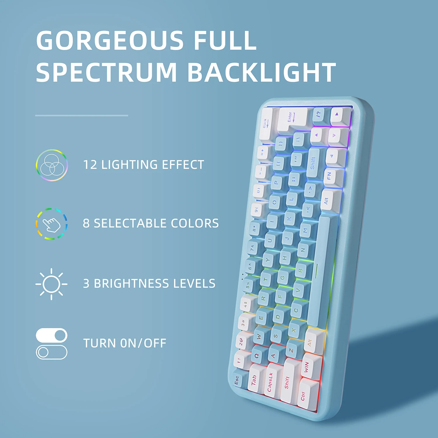 GK500 Membrane keyboard BT wireless with lighting 63-key RGB-mode computer games fast handover design Key