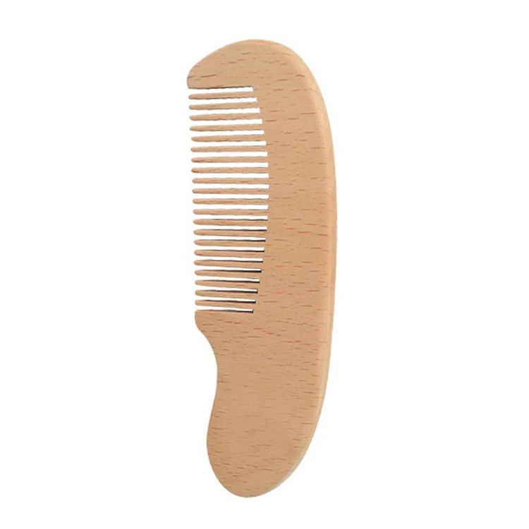 New Arrival Nature Wooden Baby Brush Set Hair Bristle Baby hair Brush wooden baby comb and Natural soft Goat brush set