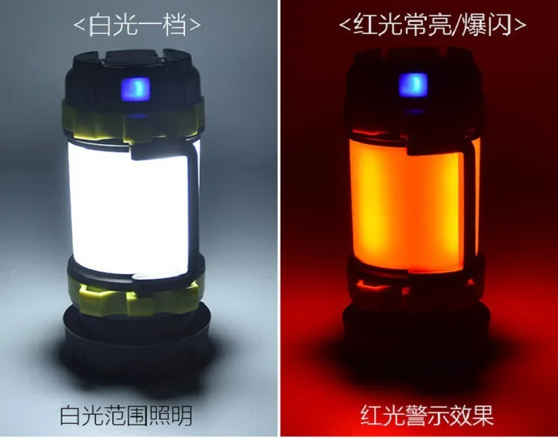 
3600mAh 6 modes Led Camping Lantern light Hand Held Waterproof Powerful USB Rechargeable Led Searchtorch flashlight With hook 