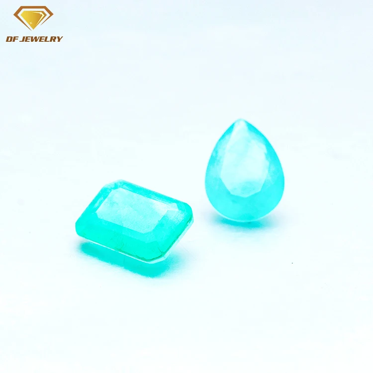 Newest Bluish Gemstone Synthetic Paraiba Fusion Stone