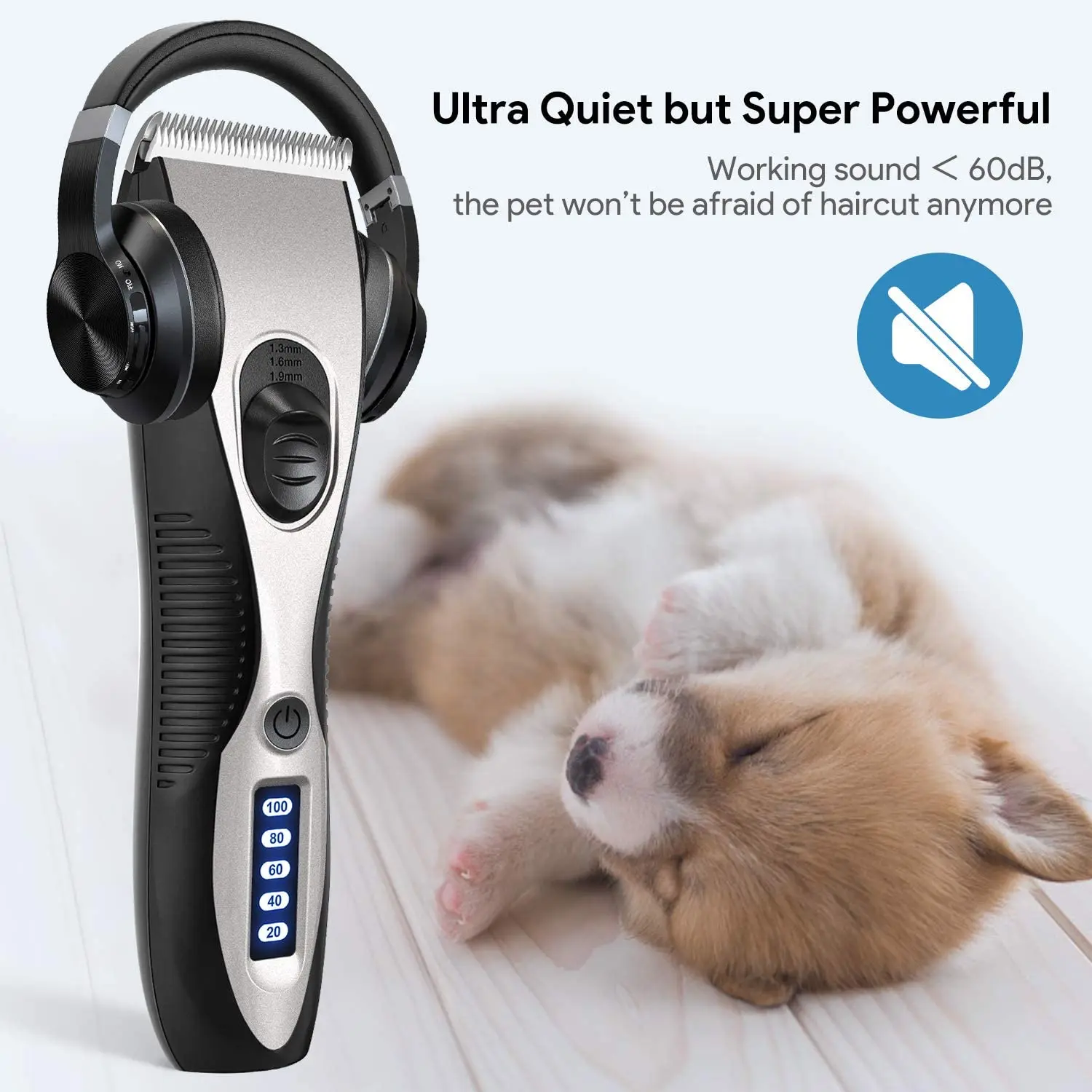 Rechargeable Low noise Pet Hair Clipper Sheep Dog Hair Cutting Machine With Comb Replacement