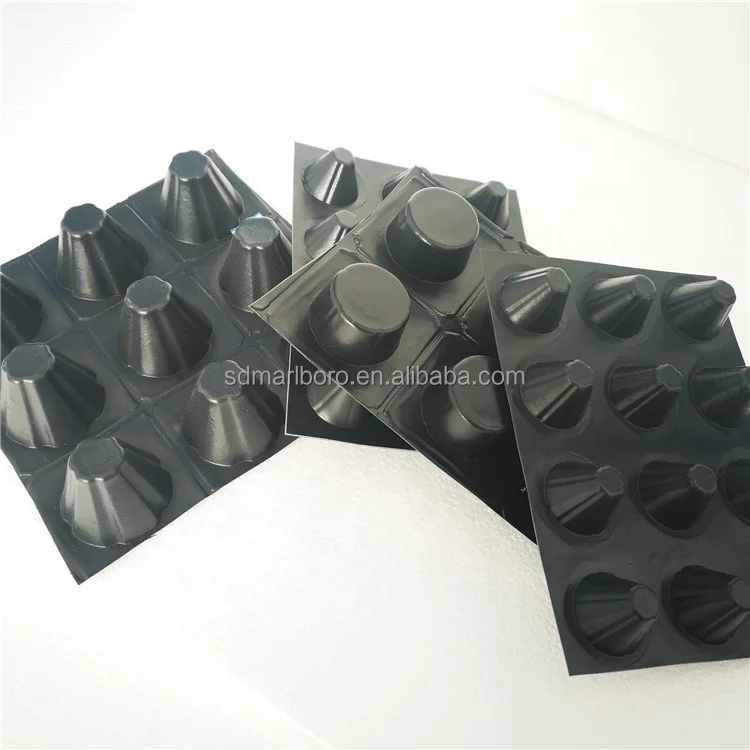Dimpled Waterproof Drainage Board Construction Plastic Sheet HDPE Drainage Board Dimple Membrane Drain Mat